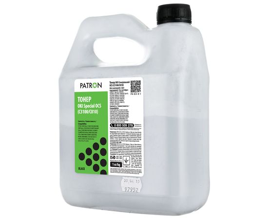 Купить Тонер Oki специальный OCS флакон, 1 кг, черный Patron (PN-OCS-B-1) по лучшей цене