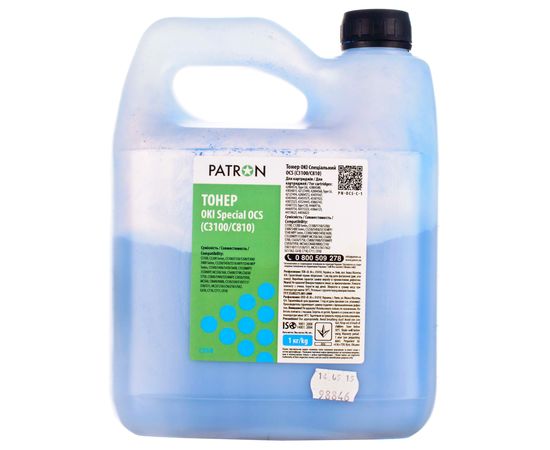 Купить Тонер Oki специальный OCS флакон, 1 кг, голубой Patron (PN-OCS-C-1) по лучшей цене