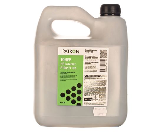 Купить Тонер HP LJ P1005/P1102 флакон, 0,8 кг Patron (PN-HLJP1102-800) по лучшей цене