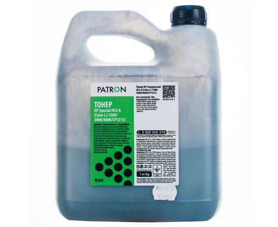 Купить Тонер HP специальный HCS-A флакон, 1 кг, черный Patron (PN-HCS-A-B-1) по лучшей цене