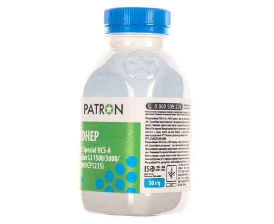 Купить Тонер HP специальный HCS-A флакон, 50 г, голубой Patron (PN-HCS-A-C-050) по лучшей цене