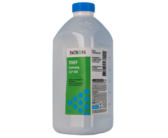 Купить Тонер Samsung CLP-500 флакон, 270 г, голубой Patron (PN-SCLP500-C-270) по лучшей цене