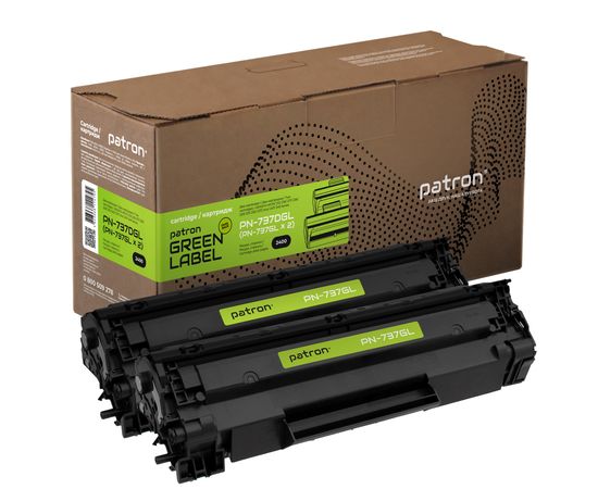 Купить Картридж совместимый Canon 737 двойная упаковка Green Label Patron (PN-737DGL) по лучшей цене