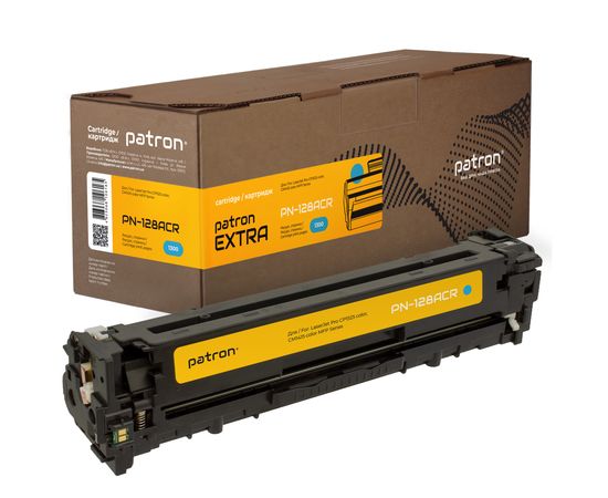 Купить Картридж совместимый HP 128A (CE321A) голубой Extra Patron (PN-128ACR) по лучшей цене