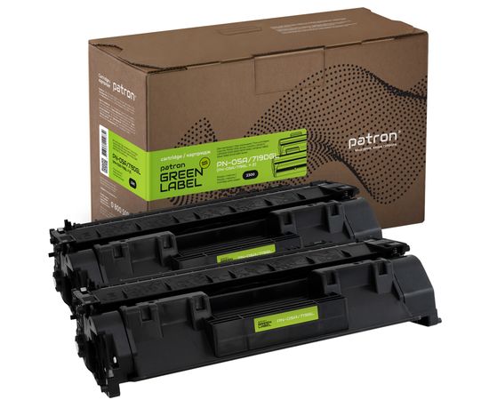 Купить Картридж совместимый HP 05A (CE505A)/Canon 719 двойная упаковка Green Label Patron (PN-05A/719DGL) по лучшей цене