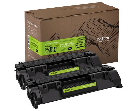 Купить Картридж совместимый HP 80A (CF280A) двойная упаковка Green Label Patron (PN-80ADGL) по лучшей цене