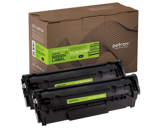 Купить Картридж совместимый HP 12A (Q2612A)/Canon 703 двойная упаковка Green Label Patron (PN-12A/703DGL) по лучшей цене