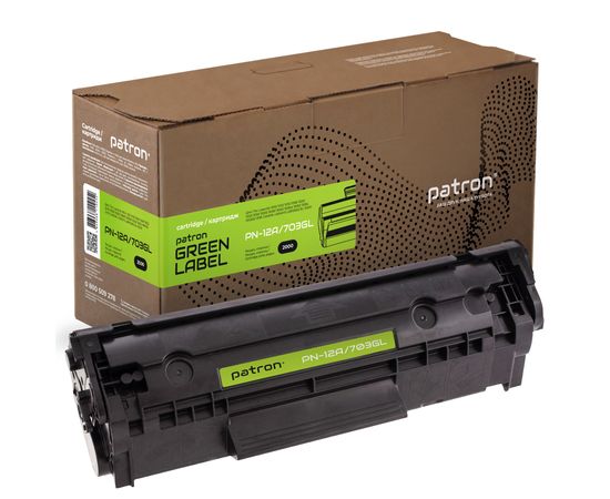 Купить Картридж совместимый HP 12A (Q2612A)/Canon 703 Green Label Patron (PN-12A/703GL) по лучшей цене