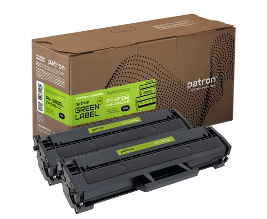 Купить Картридж совместимый Samsung MLT-D111S (SL-M2020) двойная упаковка Green Label Patron (PN-D111DGL) по лучшей цене