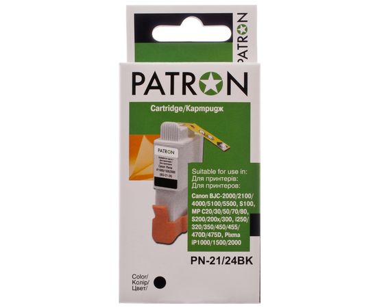 Купить Картридж совместимый Canon BCI-21/BCI-24 9.5 мл, черный Patron (PN-21/24BK) по лучшей цене
