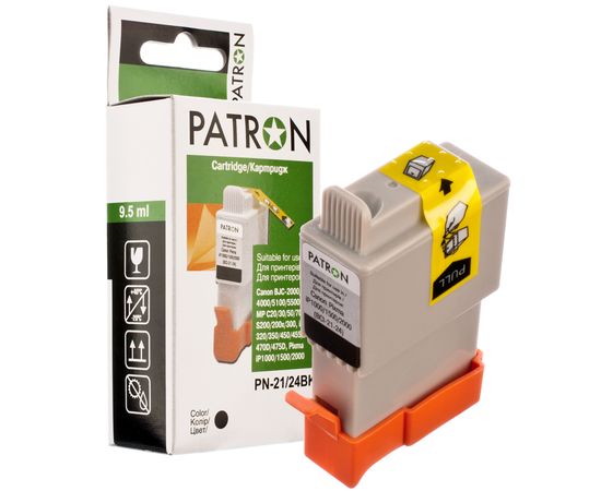Купить Картридж совместимый Canon BCI-21/BCI-24 9.5 мл, черный Patron (PN-21/24BK) по лучшей цене