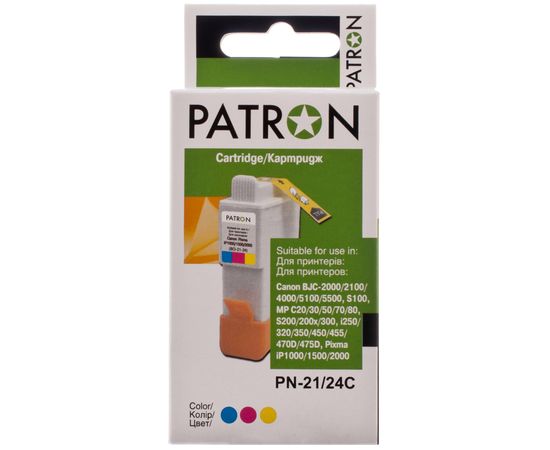 Купить Картридж совместимый Canon BCI-21/BCI-24 3х5.5 мл, 3-х цветный Patron (PN-21/24C) по лучшей цене