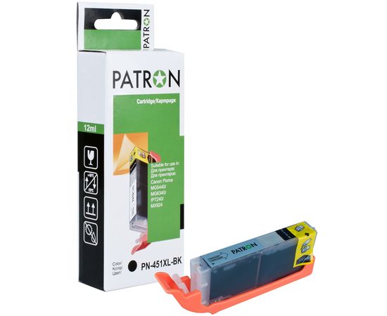 Купить Картридж совместимый Canon CLI-451BK XL (6472B001) 12 мл, черный Patron (PN-451XL-BK) по лучшей цене
