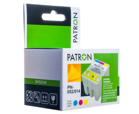 Купить Картридж совместимый Epson T052 (C13T052040) 3х12.5 мл, 3-х цветный Patron (PN-052/014) по лучшей цене