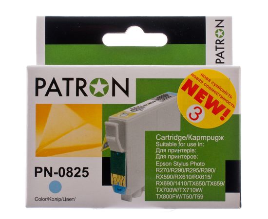 Купить Картридж совместимый Epson T0815 XL (C13T08154) 13 мл, светло-голубой Patron (PN-0825) (№3) по лучшей цене