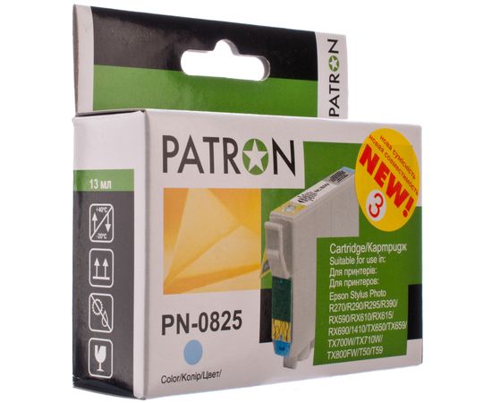 Купить Картридж совместимый Epson T0815 XL (C13T08154) 13 мл, светло-голубой Patron (PN-0825) (№3) по лучшей цене