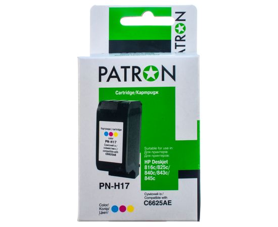 Купить Картридж совместимый HP 17 (C6625AE) 15 мл, 3-х цветный Patron (PN-H17) по лучшей цене