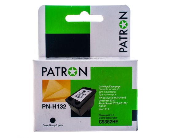 Купить Картридж совместимый HP 132 (C9362HE) 13 мл, черный Patron (PN-H132) по лучшей цене