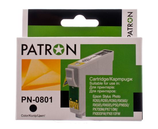 Купить Картридж совместимый Epson T0801 (C13T0801) 13 мл, черный Patron (PN-0801) по лучшей цене