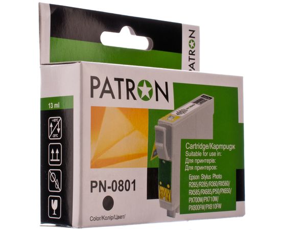 Купить Картридж совместимый Epson T0801 (C13T0801) 13 мл, черный Patron (PN-0801) по лучшей цене