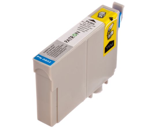 Купить Картридж совместимый Epson T0802 (C13T0802) 13 мл, голубой Patron (PN-0802) по лучшей цене