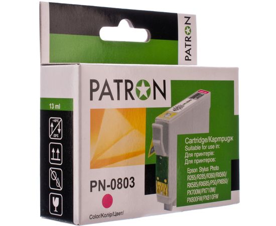 Купить Картридж совместимый Epson T0803 (C13T0803) 13 мл, пурпурный Patron (PN-0803) по лучшей цене