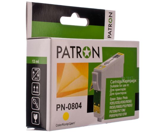 Купить Картридж совместимый Epson T0804 (C13T0804) 13 мл, желтый Patron (PN-0804) по лучшей цене
