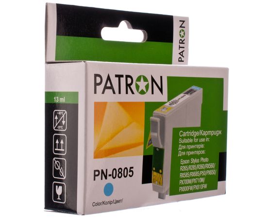 Купить Картридж совместимый Epson T0805 (C13T0805) 13 мл, светло-голубой Patron (PN-0805) по лучшей цене