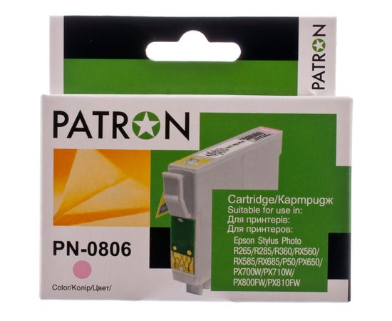 Купить Картридж совместимый Epson T0806 (C13T0806) 13 мл, светло-пурпурный Patron (PN-0806) по лучшей цене