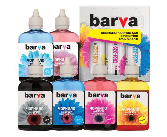 Купить Комплект чернил Epson T081 специальные 6х90 г, B/C/M/Y/LC/LM Barva (E081-090-MP) по лучшей цене