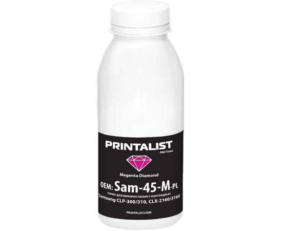 Купить Тонер PRINTALIST для Samsung CLP-300/310, CLX-2160/3160 бутль 45г Magenta (Sam-45-M-PL) по лучшей цене