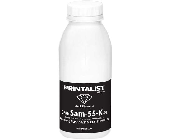 Купить Тонер PRINTALIST для Samsung CLP-300/310, CLX-2160/3160 бутль 55г Black (Sam-55-K-PL) по лучшей цене