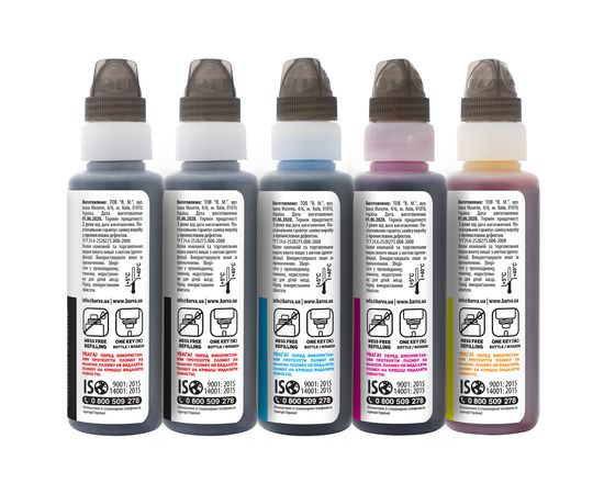 Купить Комплект чернил Epson 105/106 специальные 5x100 мл, флакон OneKey (1K), BK/PB/C/M/Y Barva (E105-1K-MP) по лучшей цене