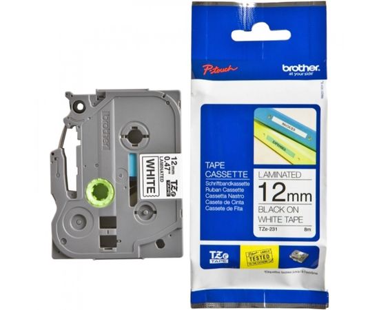 Купить Лента TZE231 печать черным на белом, 12 мм Brother (TZE231) по лучшей цене