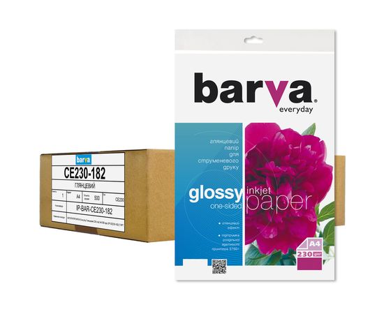 Купить Фотобумага глянцевая 230 г/м2, A4, 500 л, bulk Everyday Barva (IP-CE230-182) по лучшей цене