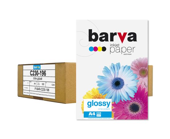 Купить Фотобумага глянцевая 230 г/м2, А4, 500 л, bulk Original Barva (IP-C230-196) по лучшей цене