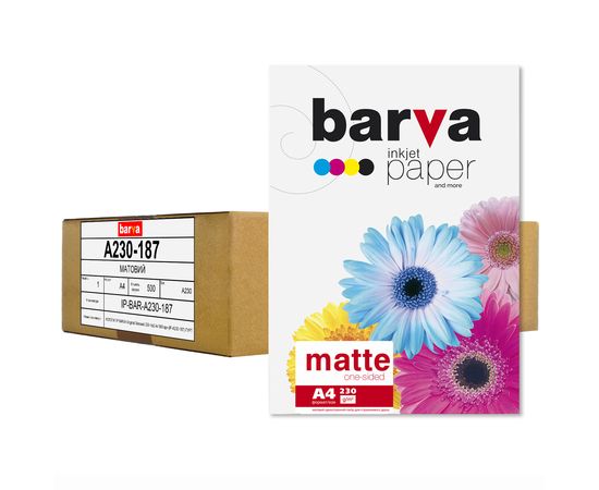 Купить Фотобумага матовая 230 г/м2, А4, 500 л, bulk Original Barva (IP-A230-187) по лучшей цене