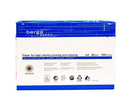 Купить Бумага офисная Berga Speed A4, 80 г/м, 500 л, Класс C Storaenso по лучшей цене